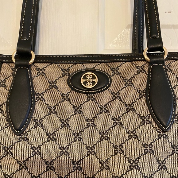 Nine West Black and Tan Patterned Tote - Picture 2 of 6